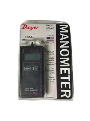 Dwyer Instruments 476A-0 Digital Manometer, Range -20 To 20'' W.C.