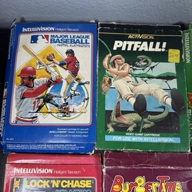 Vintage Video Game Intellivision Games (15)baseball Pitfall Burger Time Utopia