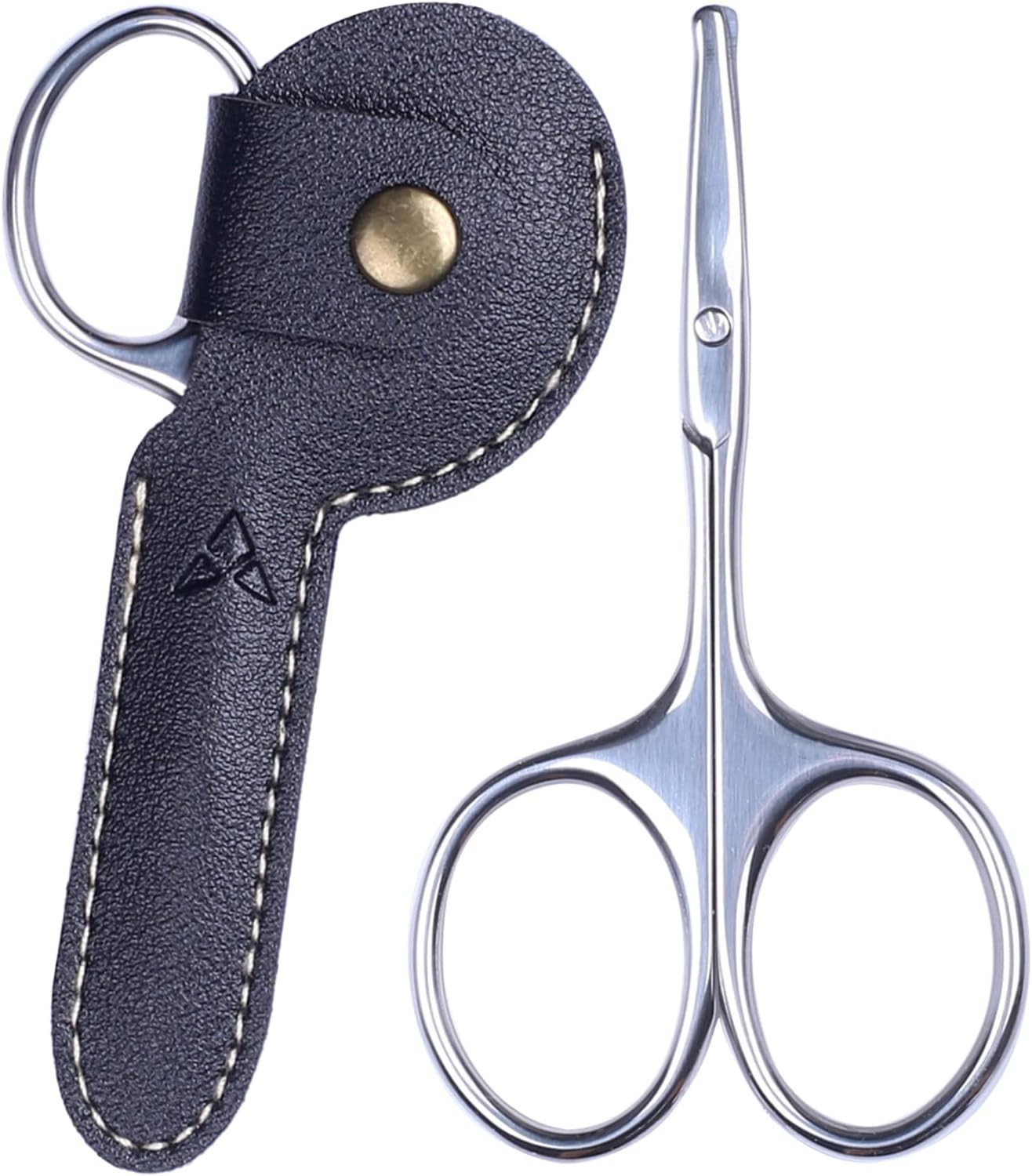 3.75" Nose Hair Scissors, round Tip Small Facial Mustache Scissors for Men'S Tri