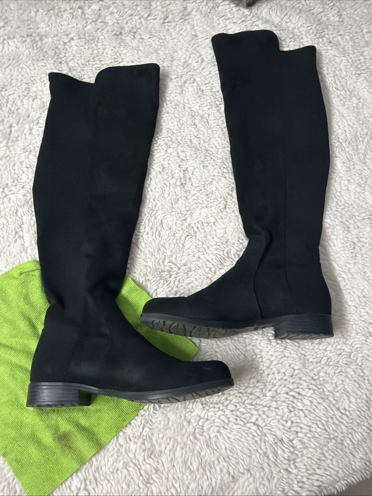 Unisa Boots Womens 8.5 M Gillean Over The Knee Pull On Low Heel Black Fabric