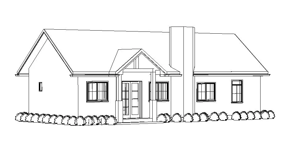 Casa de campo moderna personalizada plano 3 dormitorios y 2 baños con CAD gratis Foto 4 de 4