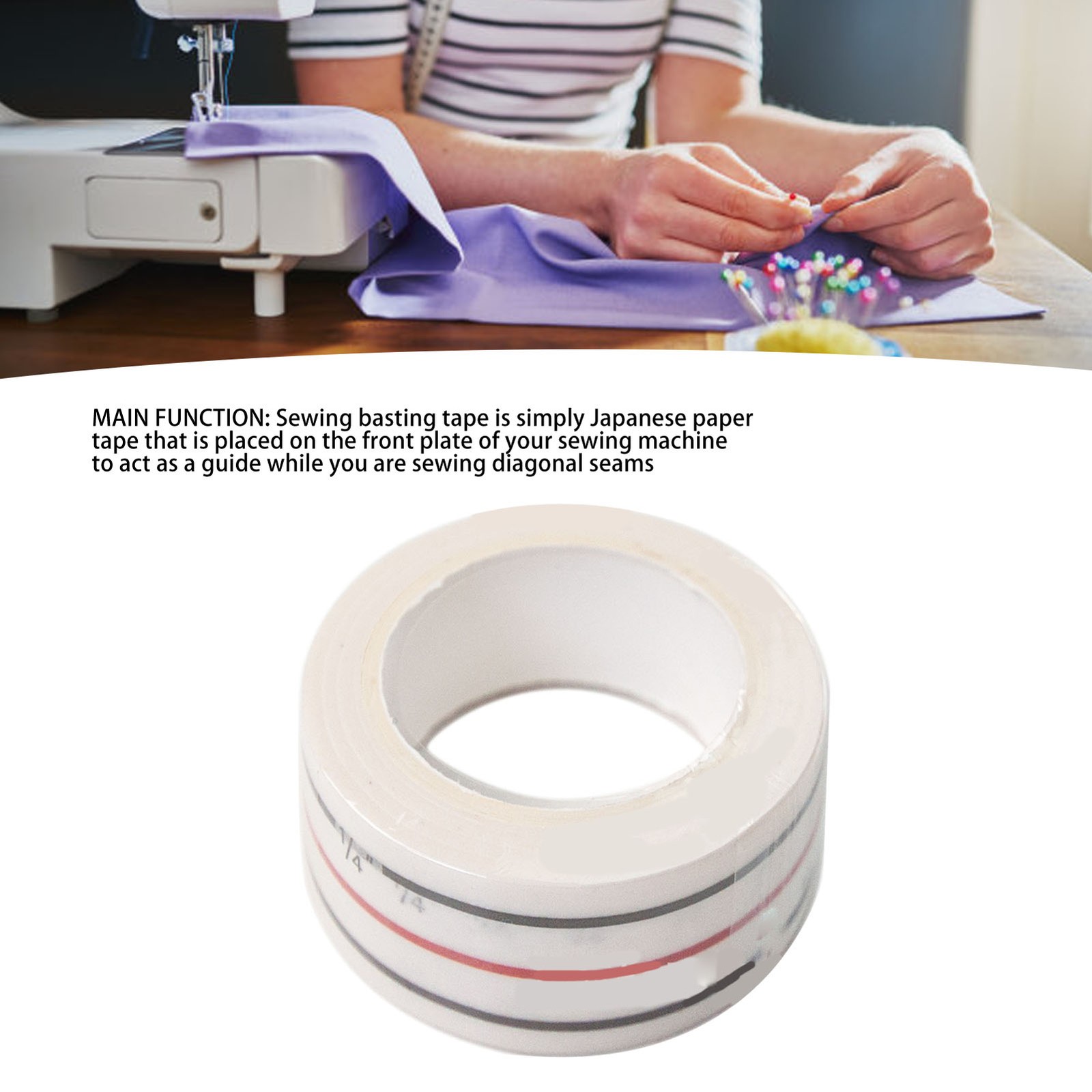 Diagonal Seam Tape Roll 1/4in For Sewing Machine Quilting Stitching Sturdy Gadge