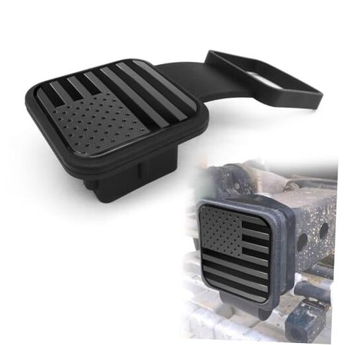 Trailer Hitch Cover, Trailer Hook Dust-Proof Plug, Square Mouth black