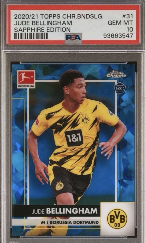 JUDE BELLINGHAM Rookie 2020-21 Topps Chrome Sapphire Bundesliga RC #31 PSA 10 🔥