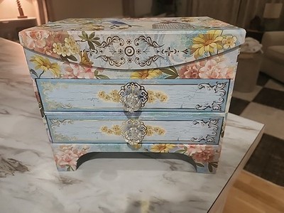 Punch Studio The Gifted Line Birds Flowers Two Drawer Jewelry Box w Mirror