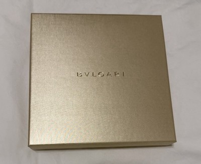 Bvlgari Gold Color Outside - Orange Inside - Empty Gift Box 8.5  X 8.5  x 2 