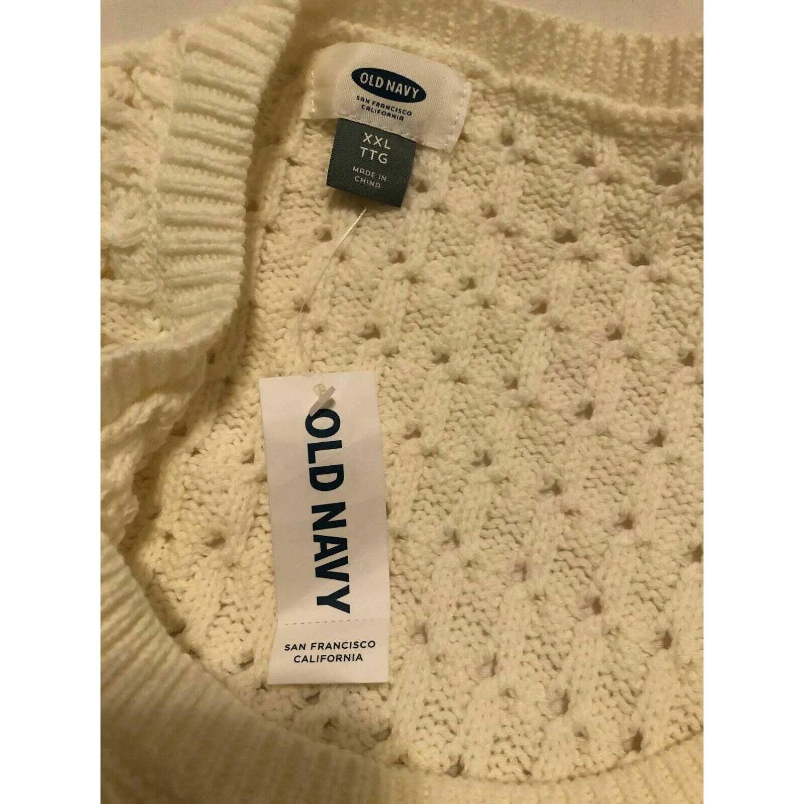 OFF WHITE Felpa donna Oldy Navyie tagli for XXLlia maglia grossa bianco spor ciaoa!