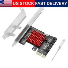 PCIE To SATA Expansion Card 2 Port 6Gbps PCI Express X1 SSD HDD Desktop PC NAS