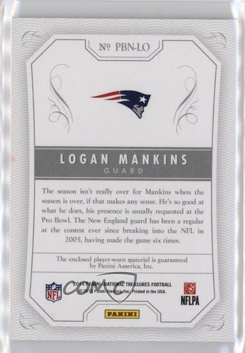 2014 Panini National Treasures Pro Bowl Name Plates /7 Logan Mankins #PBN-LO - Picture 2 of 3