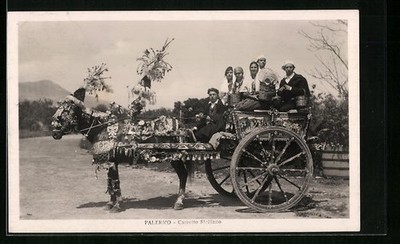 Palermo, Carretto Siciliano, Ansichtskarte 1930 