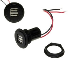 KFZ Auto Doppel USB 5V 2 x 2,5A Einbau steckdose 12V Universal Ladeger�t Schwarz