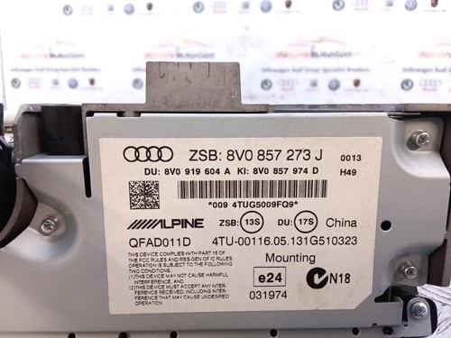 AUDI A3 2013 Mk3 8V MMI Multimedia Sat Nav Display Screen 8V0857273J - Afbeelding 5 van 5