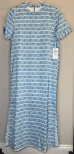 Hyacinth House Tuckernuck Blue Geometric Brentwood Caftan Dress - Size XXS