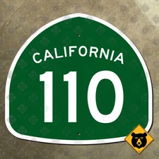 California State Route 110 highway road sign Pasadena Arroyo Seco Freeway 20x18