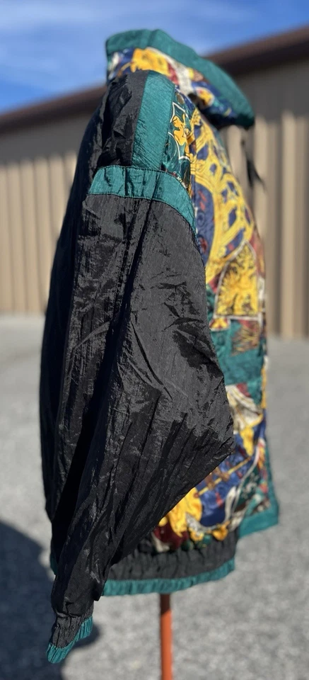 Vtg 90s Baroque Versace Style Tracksuit Jacket Men’s 1X Hip Hop Rap Windbreaker - Image 3 of 4