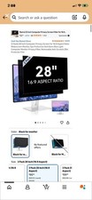 28" Monitor Privacy Screen 2-Pk 98 UV Anti Blue Light Filter Anti Glare