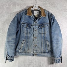 Lee Storm Rider Blanket Lined Denim Jean Jacket Men Size 44 Large USA Made Vtg