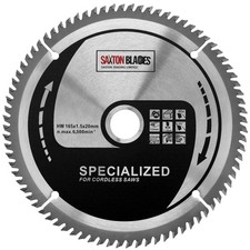 Saxton 165mm x 80T TCT Thin Kerf Fine Cut Cordless Circular Saw Blade Compatible
