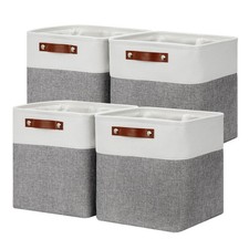  Set of 4 Storage Cubes Baskets for Organizing, 12 x 12 x 12 inch Cube Storag...