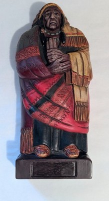 Vintage Colibri cigar case Native American figurine Holds 4 Cigars