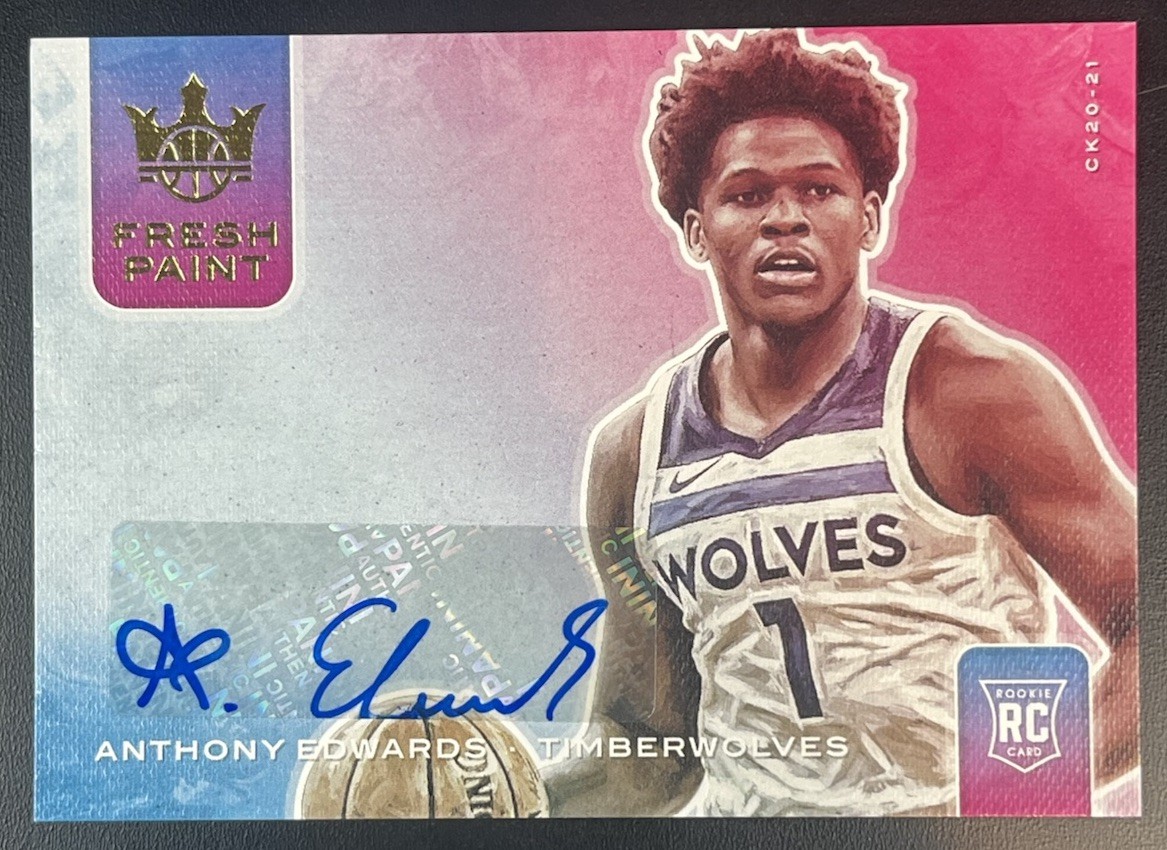 2020-21 Anthony Edwards Panini Court Kings Fresh Paint Rookie Auto /99 #FP-AED