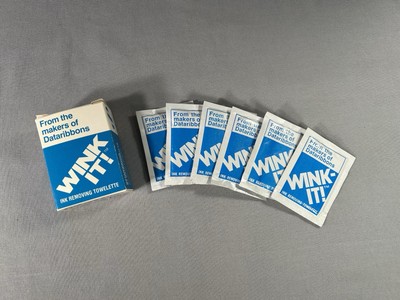 Vintage Wink It! Data Products Ribbon Division Ink Removing Towelette 1970 s