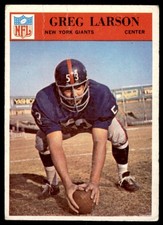 1966 Philadelphia #124 GREG LARSON New York Giants VG-VGEX (Wrinkles Top)
