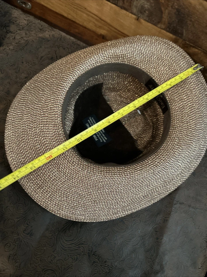 Eric Javits Squishee Metallic Straw Packable Sun Hat W Red Snake Skin Belt - Image 4 of 4