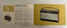 ROBERTS RADIO R700 ADVERTISING BROCHURE SHACK/WALL ART