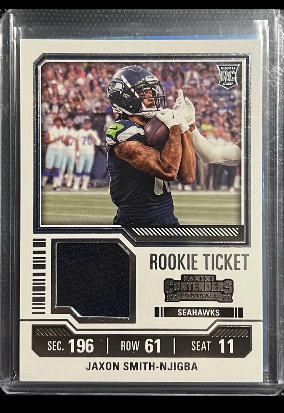 2023 Panini Contenders - Rookie Ticket Swatches Jaxon Smith-Njigba #TS17 MEM, RC