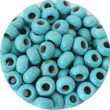 Turquoise Large Hole Beads for Jewelry Making - 100pcs 14mm European Gemstone Ho