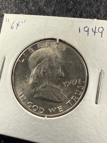 1949 FRANKLIN HALF DOLLAR BU - NICE BRILLIANT UNCIRCULATED 90% SILVER COIN