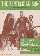 The Kentuckian Song Sheet Music Irving Gordon Burt Lancaster