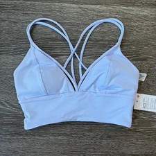 NWT Lululemon Pushing Limits Bra Pastel Blue Size 4  Strappy Sports Bra