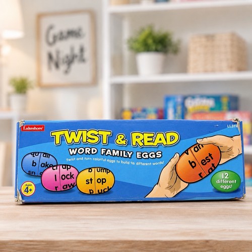 Lakeshore Twist & Read Word Family Eggs LL319 Complete 12 Eggs Learning Toy