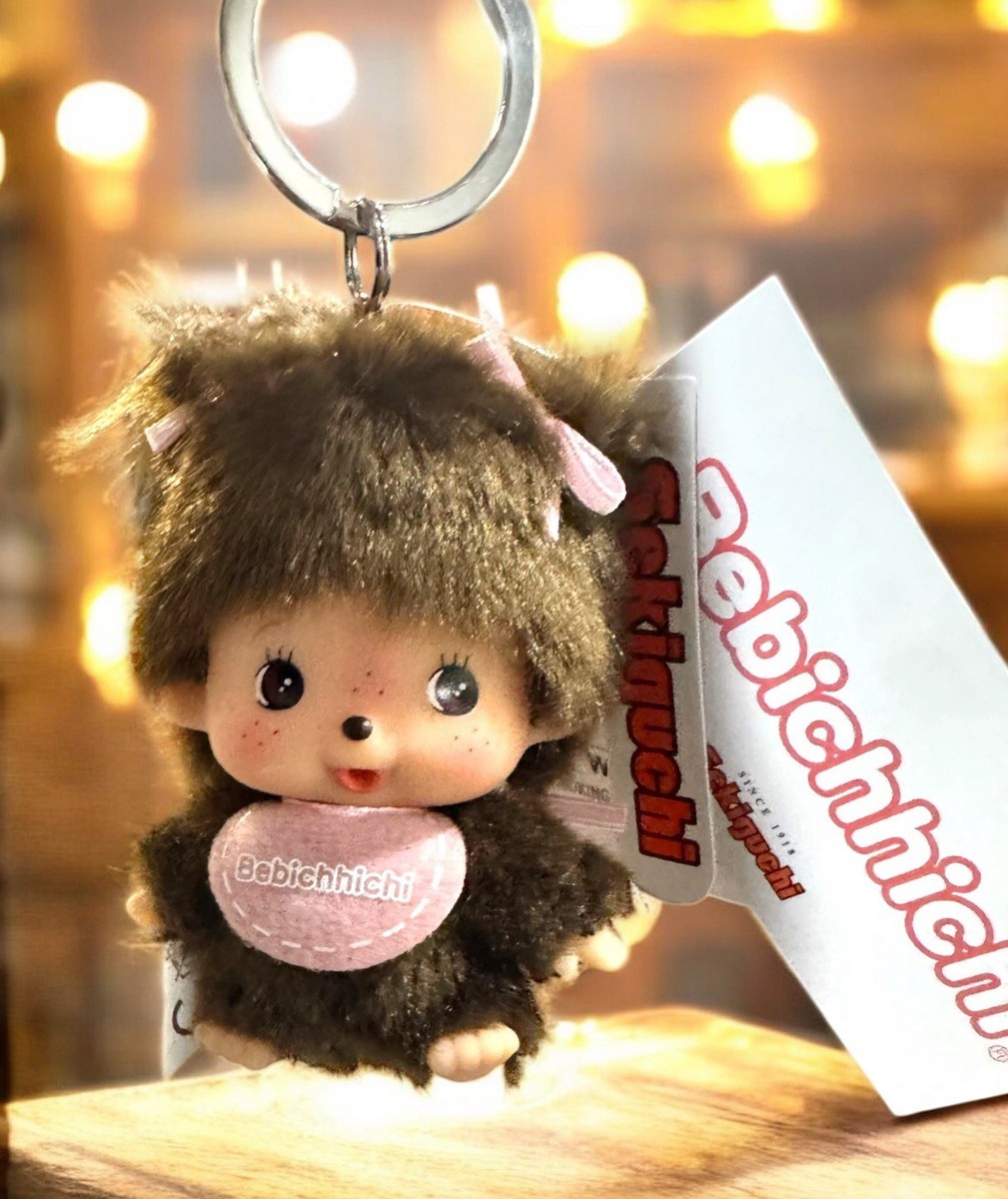 Monchhichi Bebichhichi Girl Plush Doll Keychain Bag Charm By