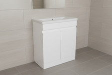 800mm Vanity Unit High Gloss White Handleless Bathroom Sink Cabinet