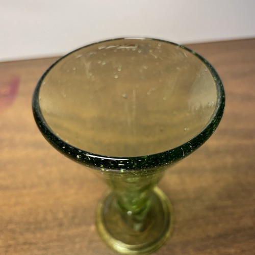Vintage Handblown Green Glass Wine Glass 5” Tall - Picture 5 of 9