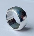 Handmade 925 Sterling Silver Dome Ring, 10mm Wide Band, Men's Jewelry