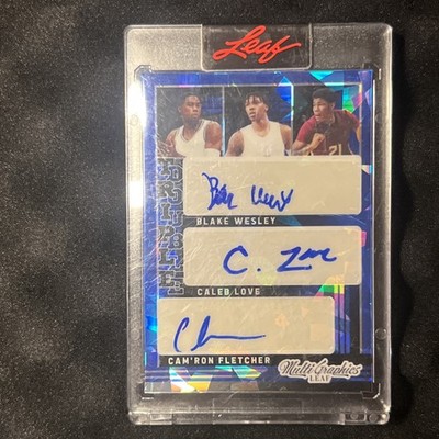 2023 Leaf Triple Double 5 AUTO Dior Johnson Molinar Caleb Love Wesley Fletcher