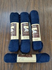 4 Skeins Of Vintage Ayrspun Super Kid Wool  Mohair Yarn 100 Yds Each NAVY BLUE