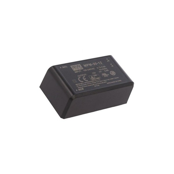 MPM-30-12 Wandler: Ac/Dc 30W Ueing: 80-264VAC 12VDC Iausg: 2,5A Out: 1 90% Mean-image