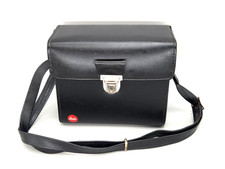 Leica Leather Camera Bag with Original Box R3,4,5,6,7 14828 Black Hard Case EXC