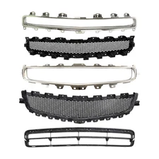 Front Bumper Grille Assembly Kit +Chrome Moldings For 2008-2012 Chevrolet Malibu
