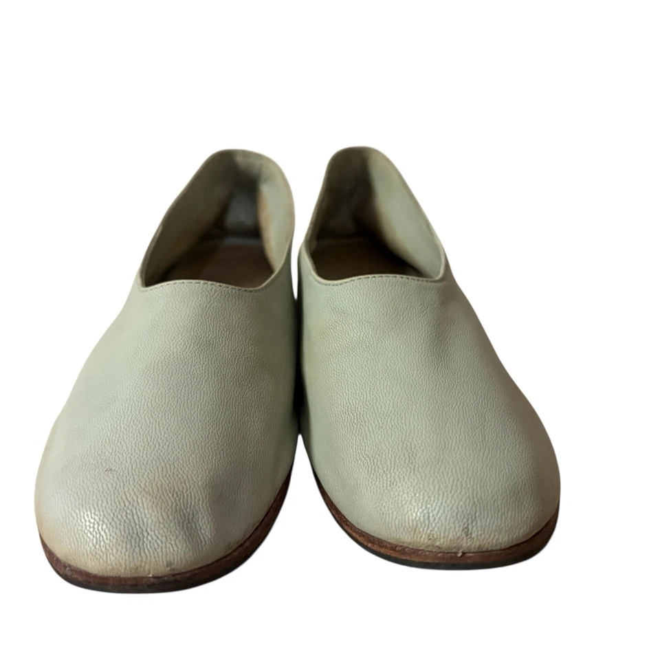 MARTINIANO Guante Verde Salvia Cuero Ballet Planos Cuadrados Zapatos de salón Mujer Talla 36 Foto 3 de 4