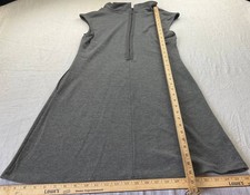 WoolWorth Sweater Dress Womens Size 10 Gray Knit Cap Sleeve Knee Length Pockets