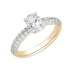 1.50 Ct Oval Cut Lab Grown Diamond 925 Silver Solitaire W/Accent Engagement Ring