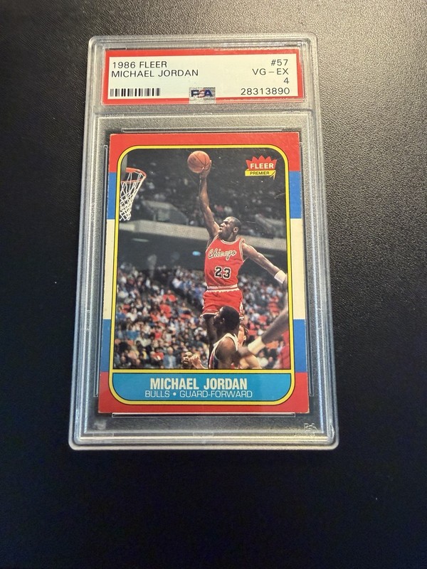 Michael Jordan 1986 Fleer Rookie RC #57 Psa 4 Bulls HOF