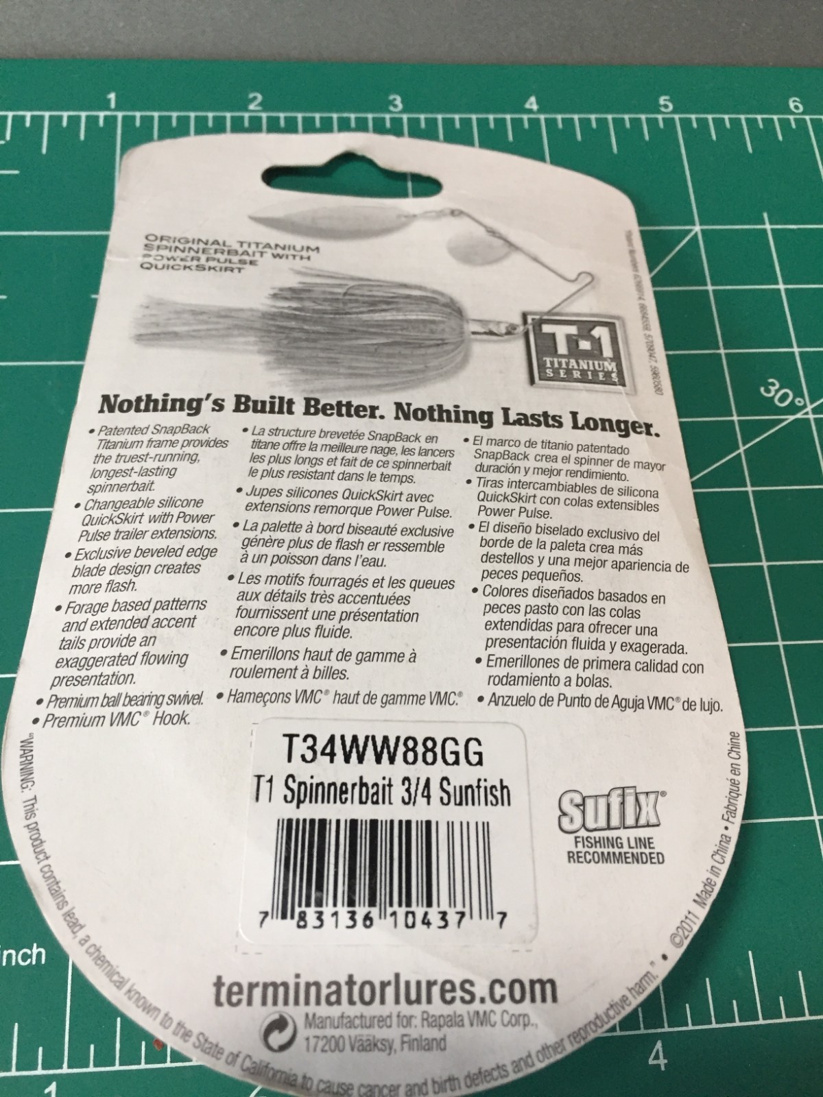 DISCONTINUED TERMINATOR T-1 TITANIUM 3/4OZ. SPINNERBAIT SUNFISH NIP - Image 2