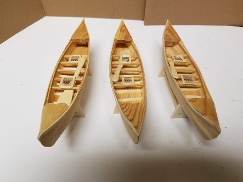 10" Decorative Wood Canoe Lot - Picture 2 of 6